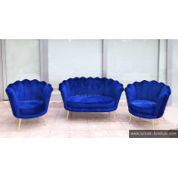 Blue Oyster Armchair Sofa Set