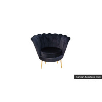 BLACK Oyster Velvet Armchair