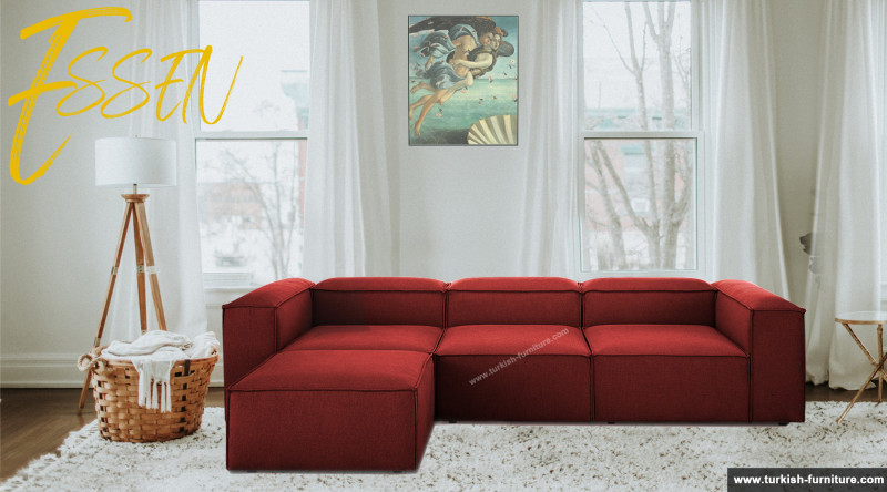 Essen Corner Sofa Set Red