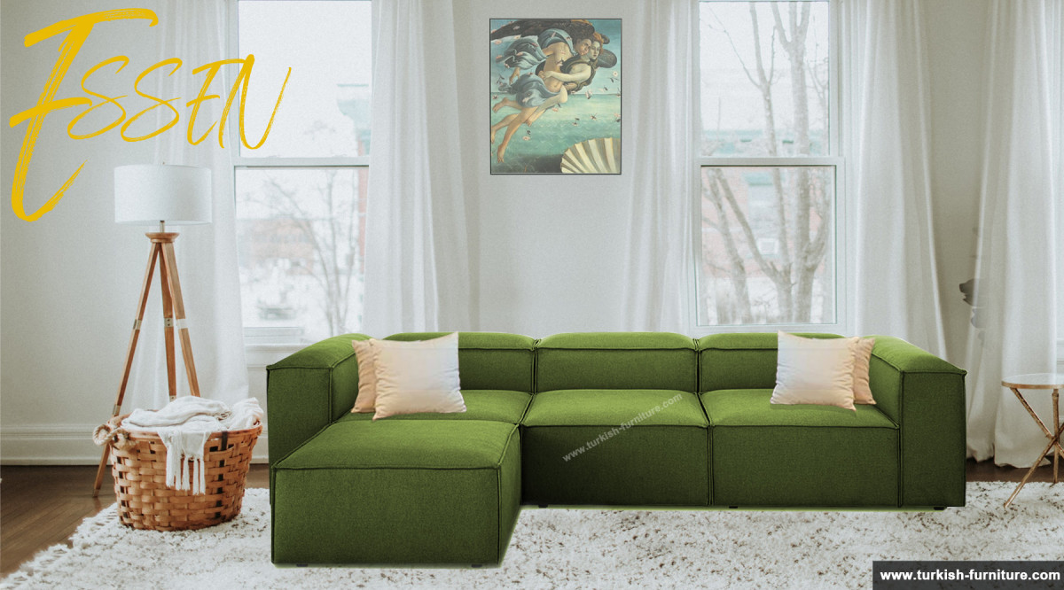 Essen Corner Sofa Set Green