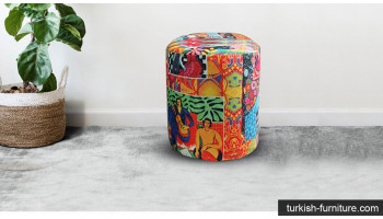 Multi Colored Pouf 